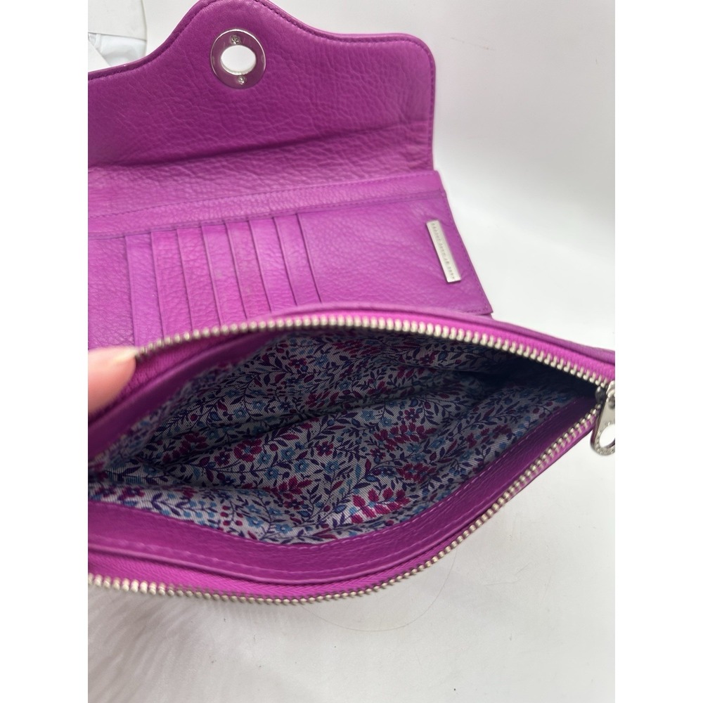 Marc by Marc Jacobs Purple Pebbled Leather Turnlock Flap Continental Wallet - Picture 4 of 9